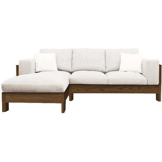 L - shaped wooden sofa set design - Sectional corner sofa - TimberCraft