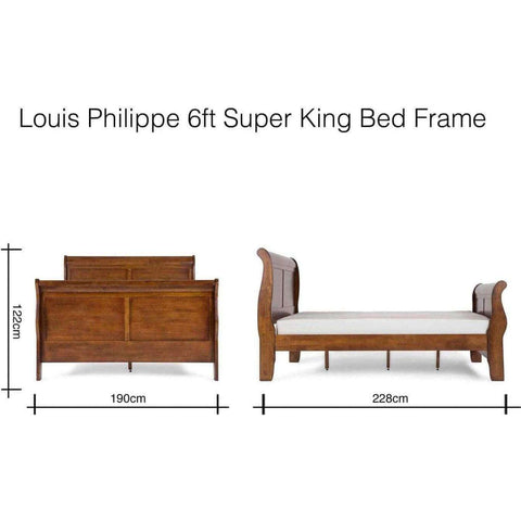 Louis Philippe teak wood double bed frame - TimberCraft