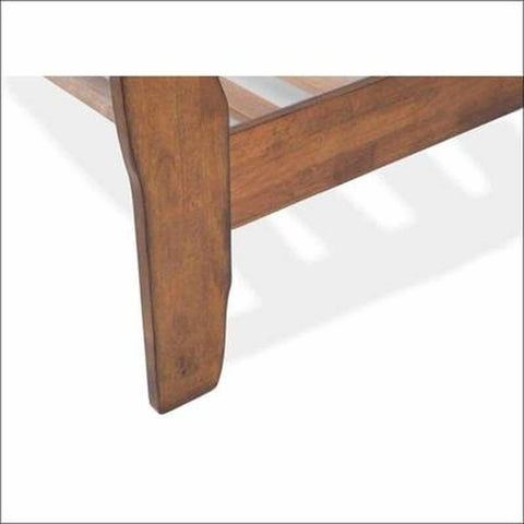 Louis Philippe teak wood double bed frame - TimberCraft