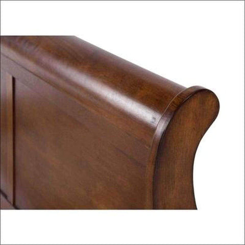 Louis Philippe teak wood double bed frame - TimberCraft