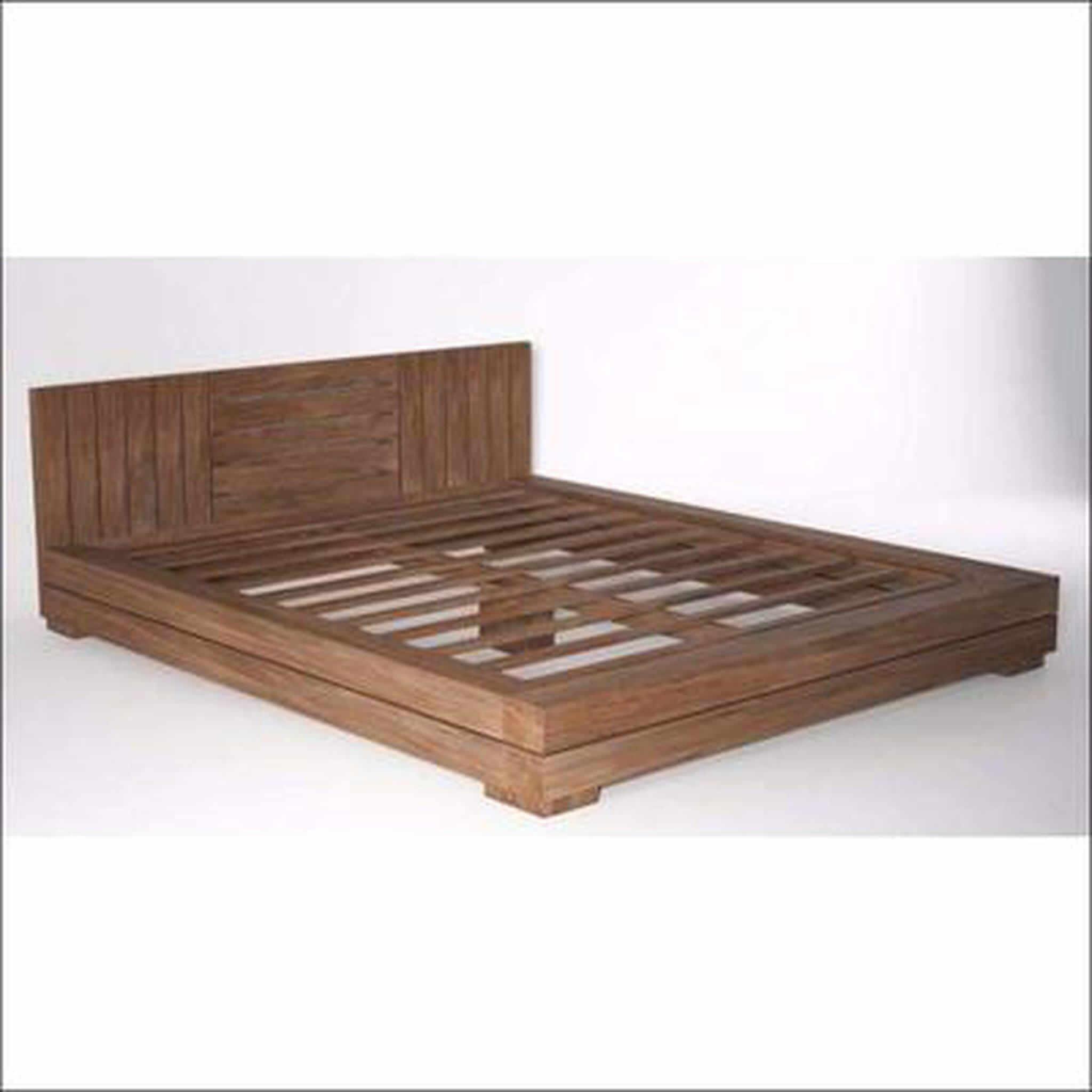 Low Floor Platform Bed Made Of Teak Wood - TimberCraft