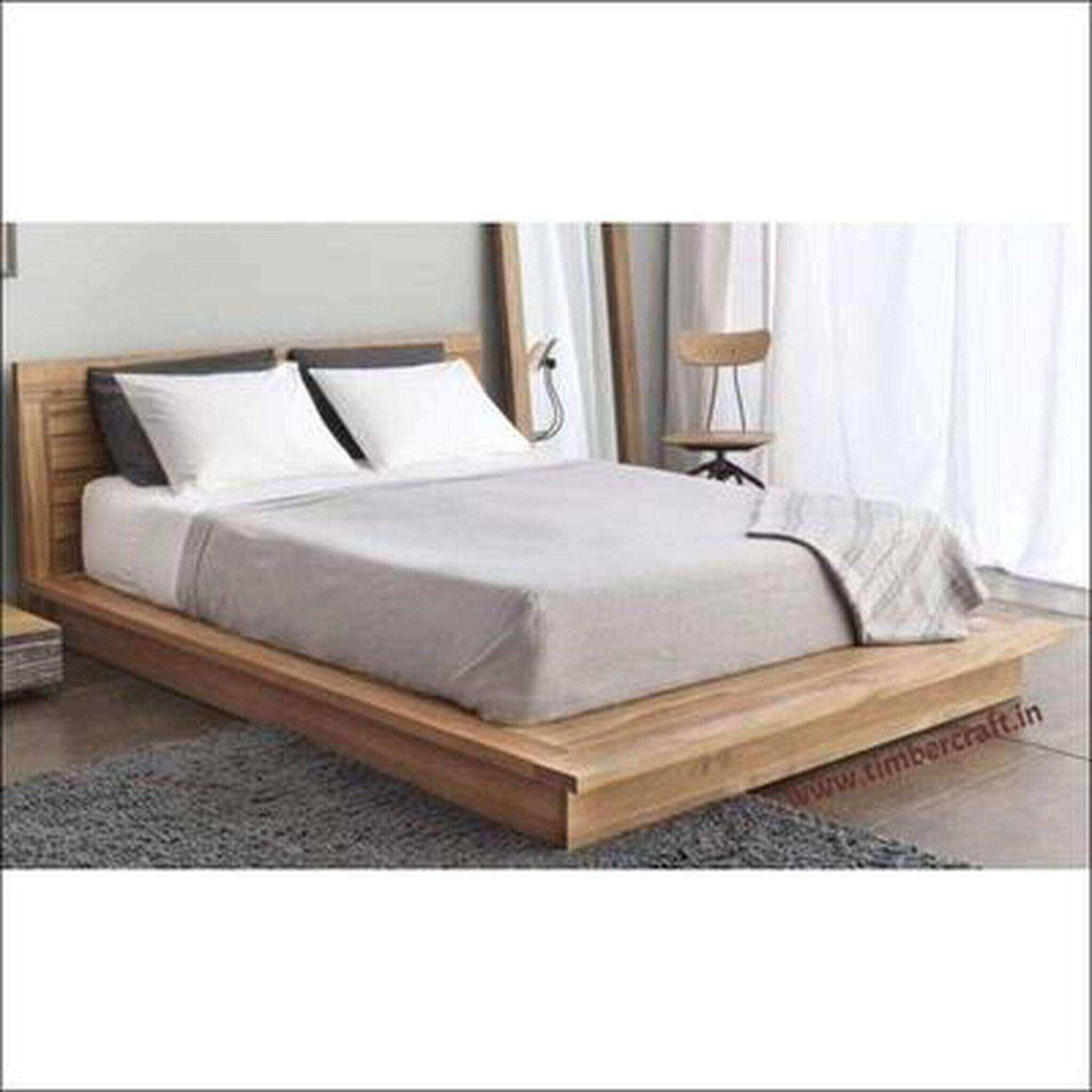 Platform Bed With Solid Teak Construction - TimberCraft