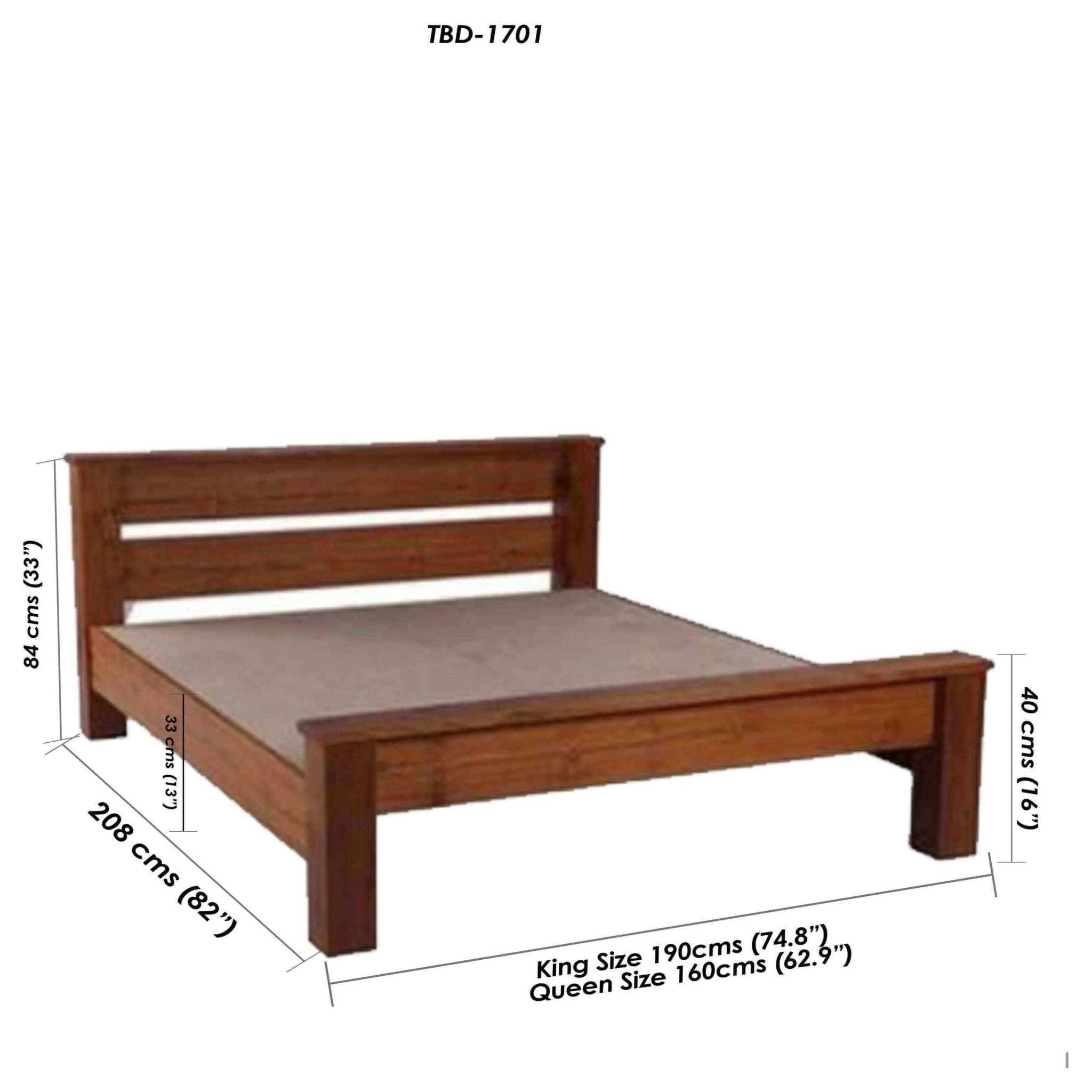 Pure Teak Wood Stylish Bed Handcrafted - TimberCraft