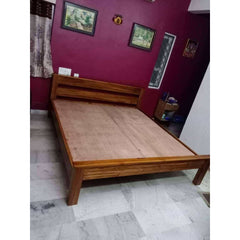 Pure Teak Wood Stylish Bed Handcrafted - TimberCraft