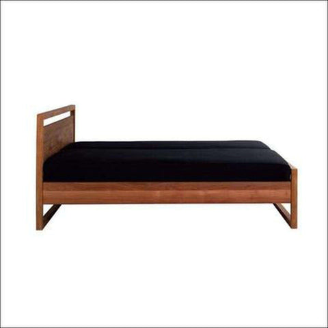 Solid Teak Platform Bed | Walnut Finish | Scandinavian Design - TimberCraft