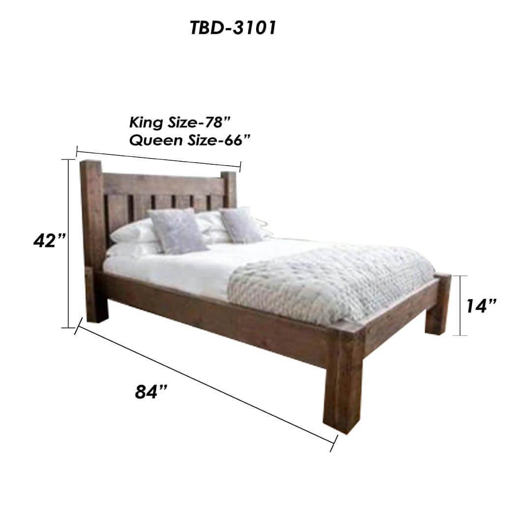 Solid Wood Rustic Farm House Bed - TimberCraft