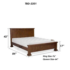 Stylish rustic teak wood bed frame - TimberCraft