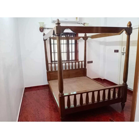 Surahi Teak Wood Poster Bed - TimberCraft