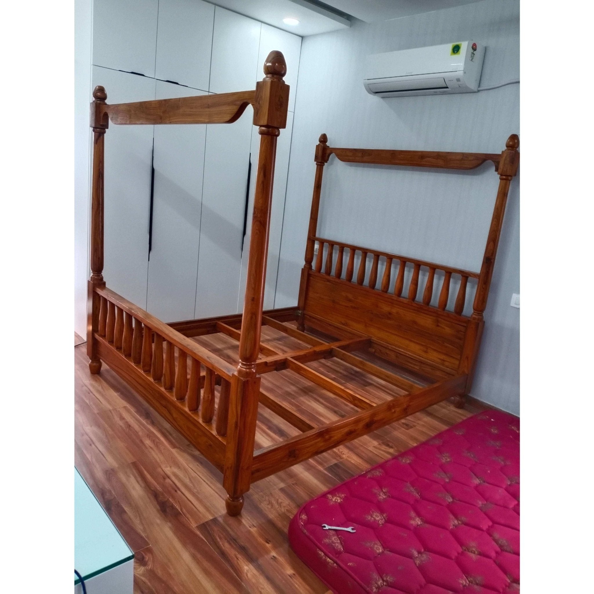 Surahi Teak Wood Poster Bed - TimberCraft