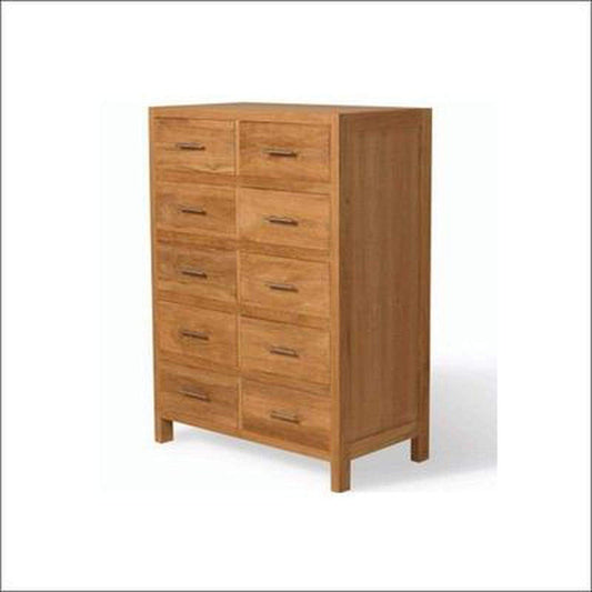 Teak Chest Of 10 Drawers TCD - 1004 - TimberCraft