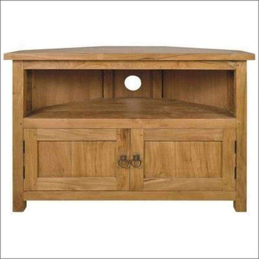 Teak Corner TV Unit - TimberCraft