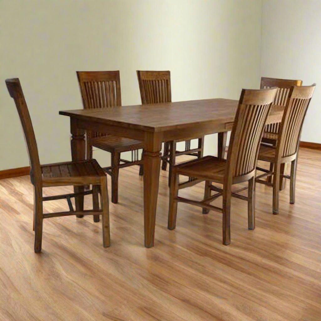 Teak Dining Table With 6  Teak Chairs TDT-3101 - TimberCraft