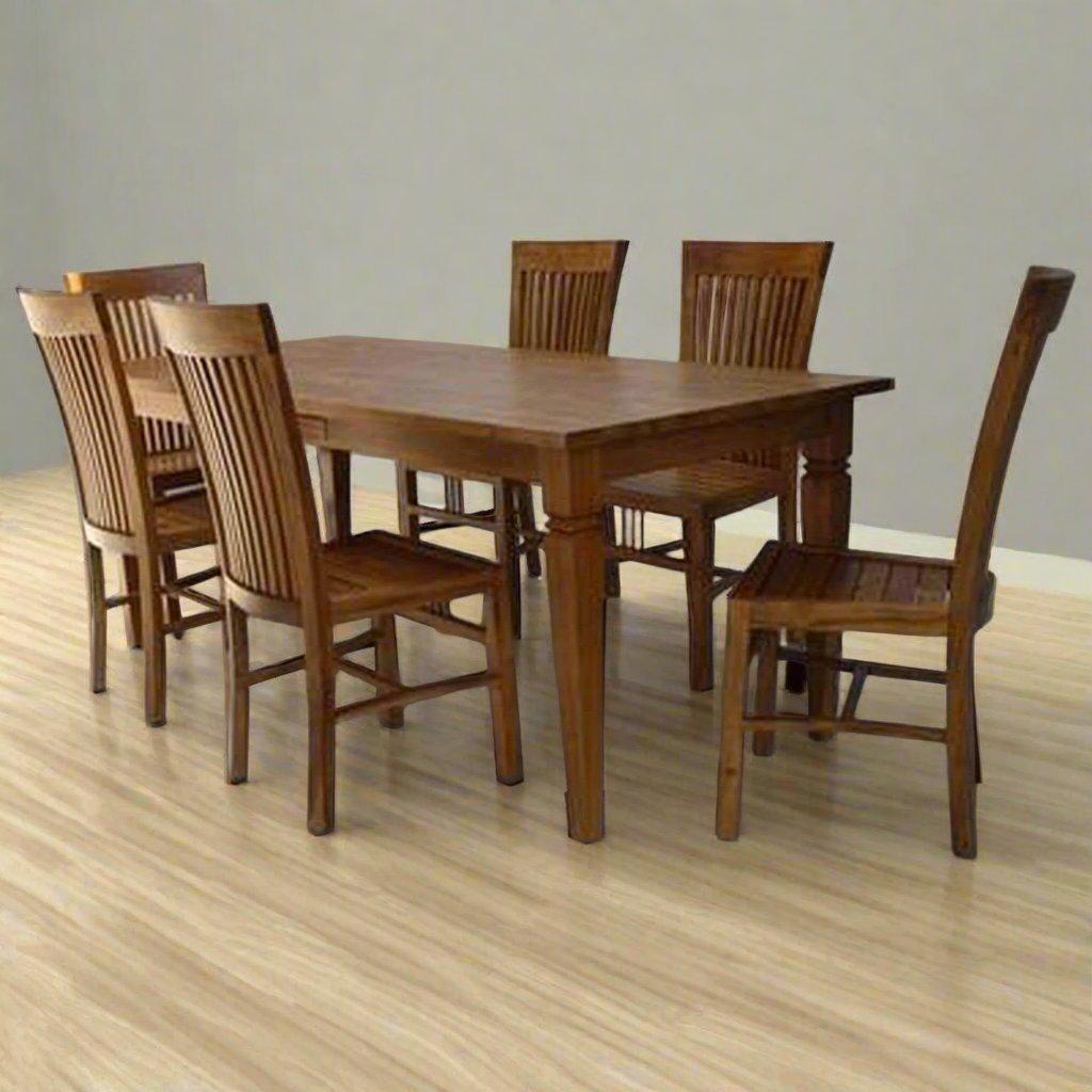 Teak Dining Table With 6  Teak Chairs TDT-3101 - TimberCraft