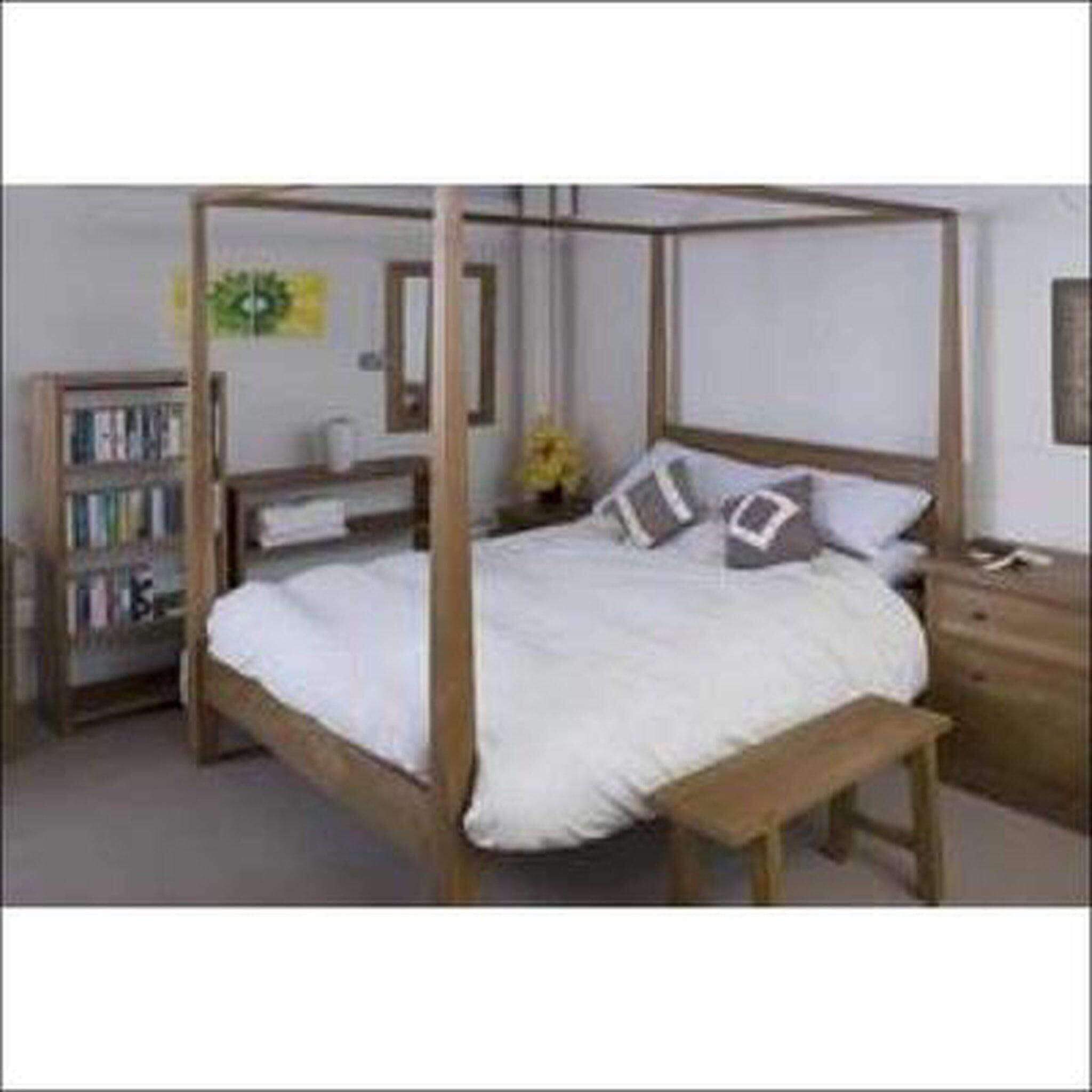 Teak Four Post Tapered Bed Made Of Indian Teak Wood TBD-1301 - TimberCraft