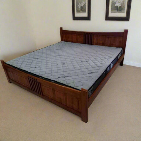 Teak Super King Size Sleigh bed - TimberCraft