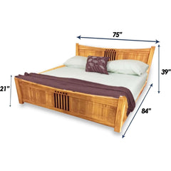 Teak Super King Size Sleigh bed - TimberCraft