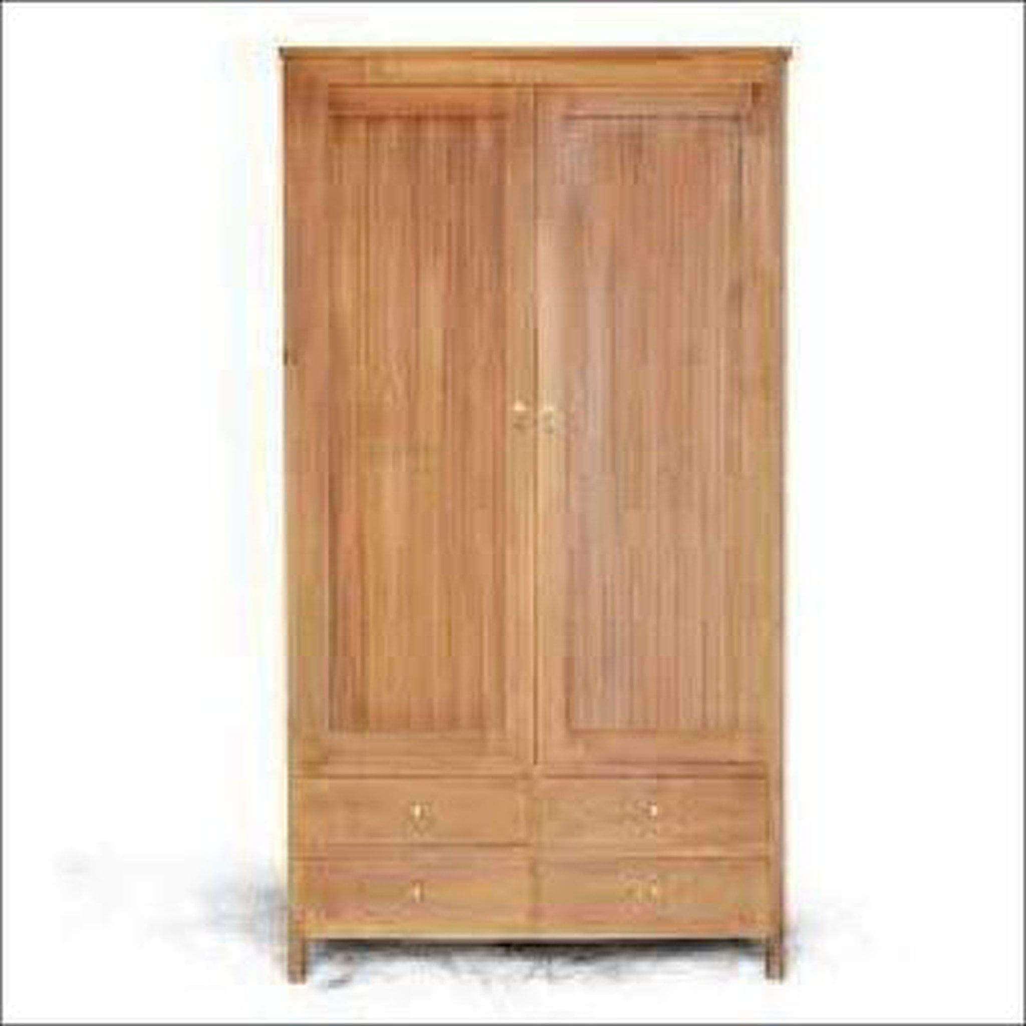 Teak Wood 2 Door And 4 Draws Wardrobe TWD-1003 - TimberCraft