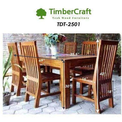 Teak Wood  Contemporary Dining Set TDT-2501 - TimberCraft