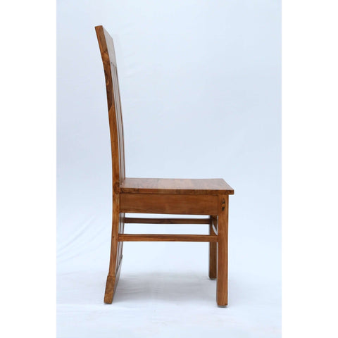Teak wood dining chair with a wide backrest tch - 2101 - TimberCraft