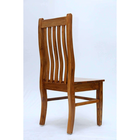 Teak wood dining chair with high backrest tch - 1801 - TimberCraft