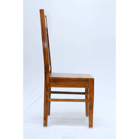 Teak wood dining chair with high backrest tch - 1901 - TimberCraft