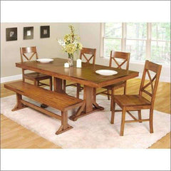 Teak Wood Dining Room Table , 4 Chairs + 1 Bench TDT-2001 - TimberCraft