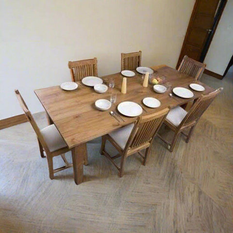 Teak Wood Dining Table Set TDT - 1201 - TimberCraft