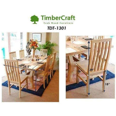 Teak Wood Dining Table Set TDT-1301 - TimberCraft