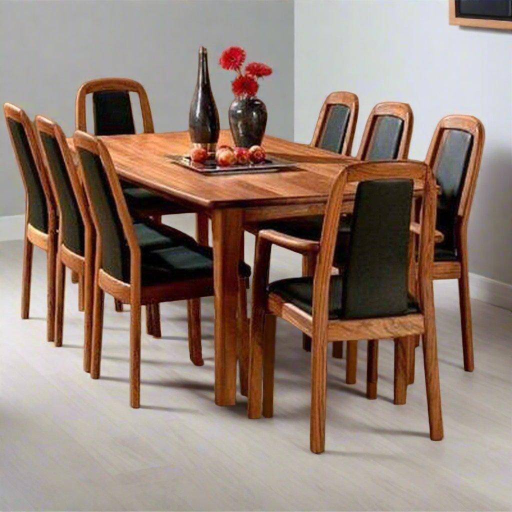 Teak Wood Dining Table With 8 Teak Chairs TDT - 2601 - TimberCraft