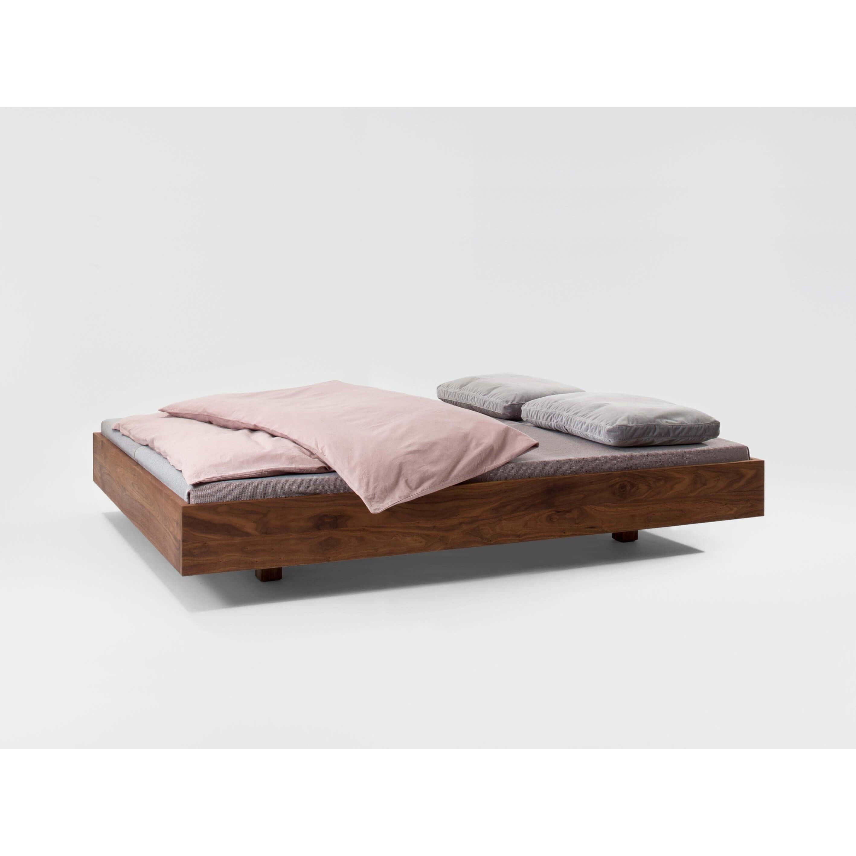 Teak Wood Floating Bed Frame - TimberCraft