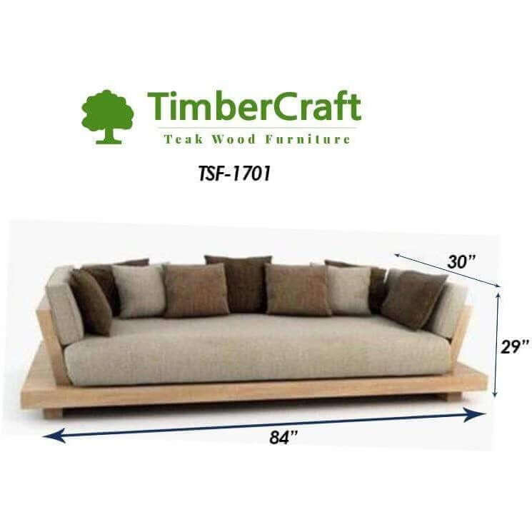 Teak Wood Low Sofa TSF-1701 - TimberCraft