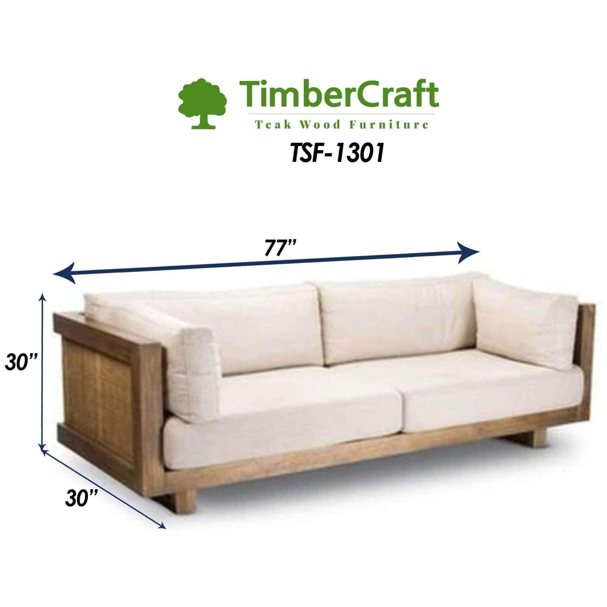 Teak Wood Sofa Model TSF - 1301 - TimberCraft