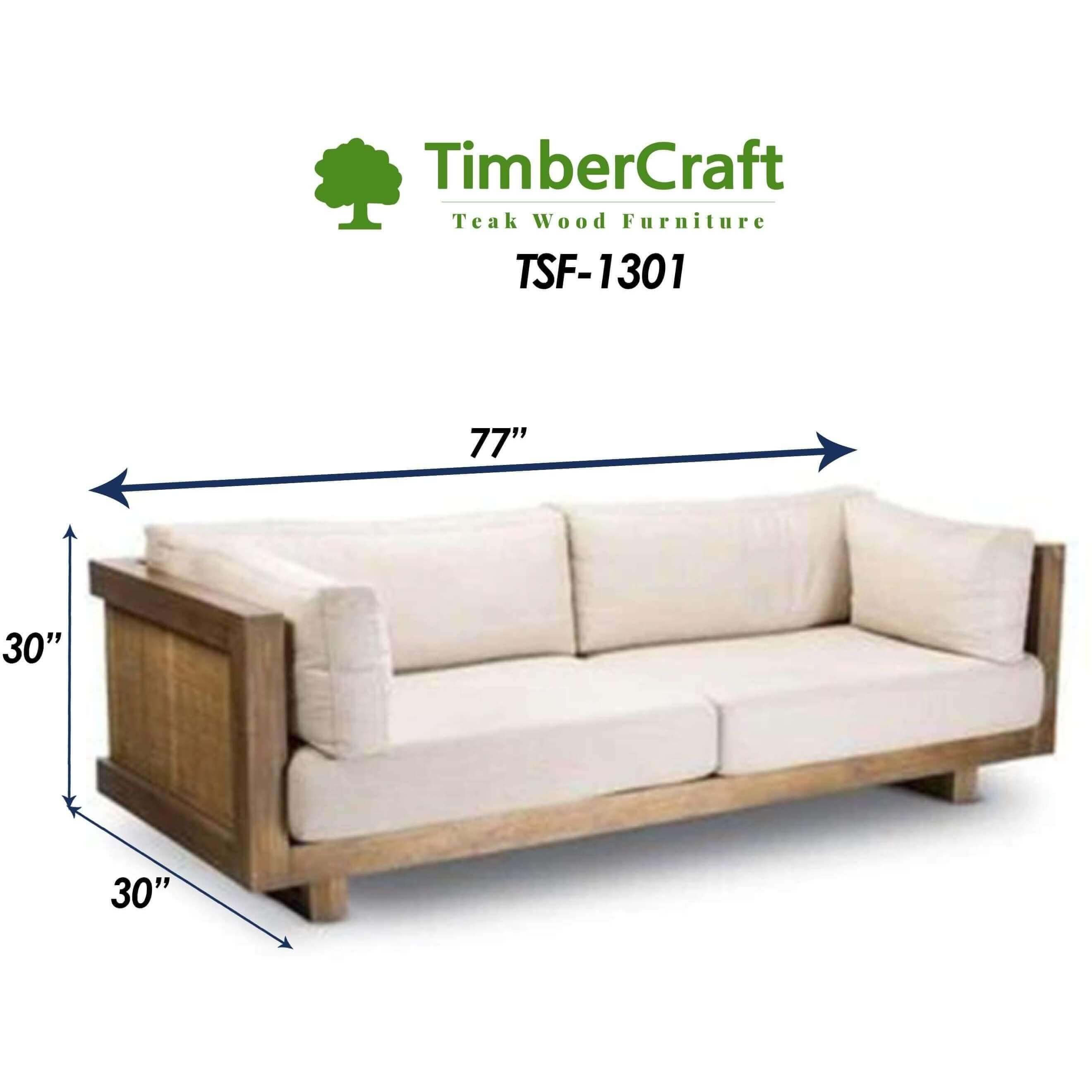 Teak Wood Sofa Model TSF-1301 - TimberCraft