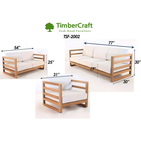 Teak Wood Sofa Natural Finish - TimberCraft