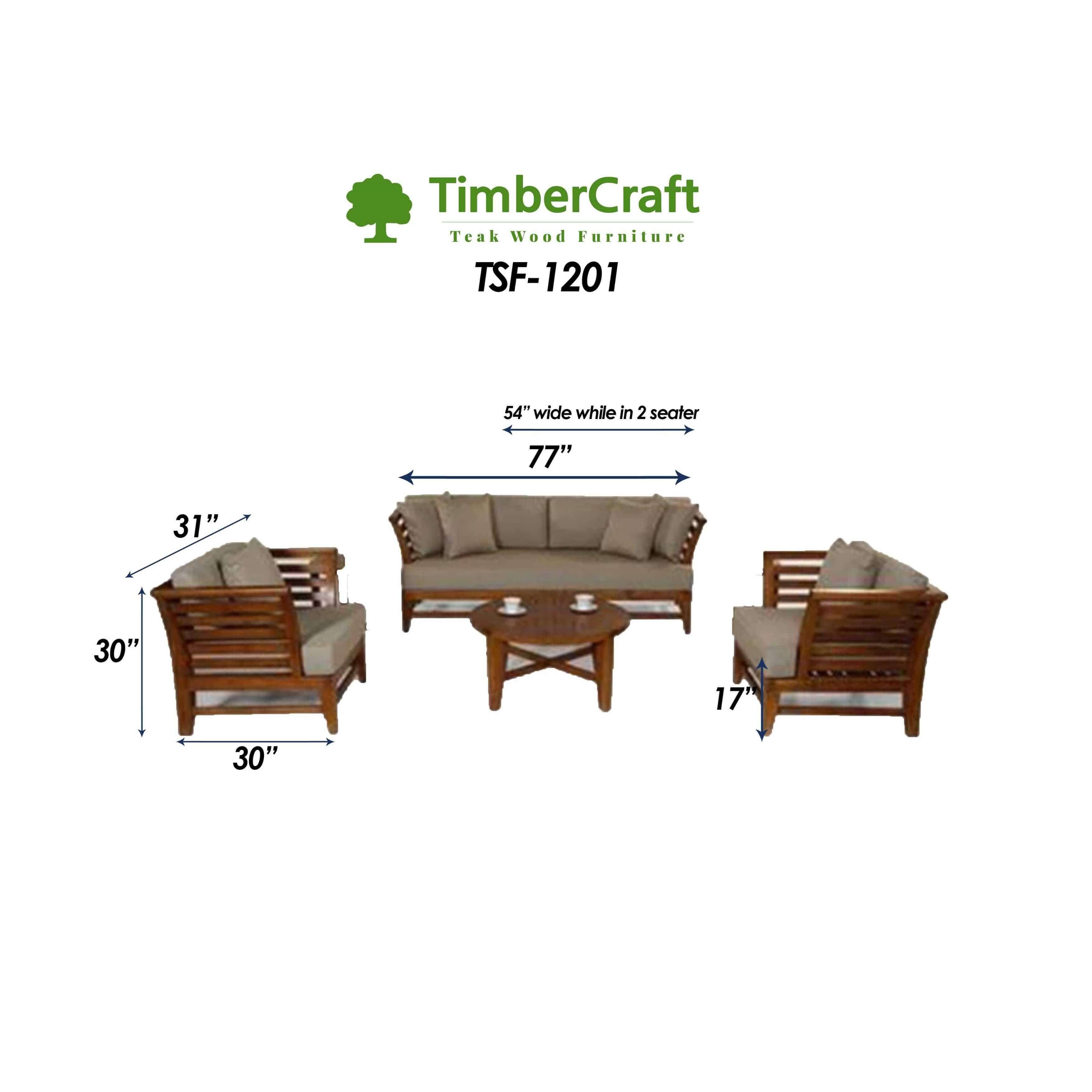 Teak Wood Sofa Set TSF-1201 - TimberCraft