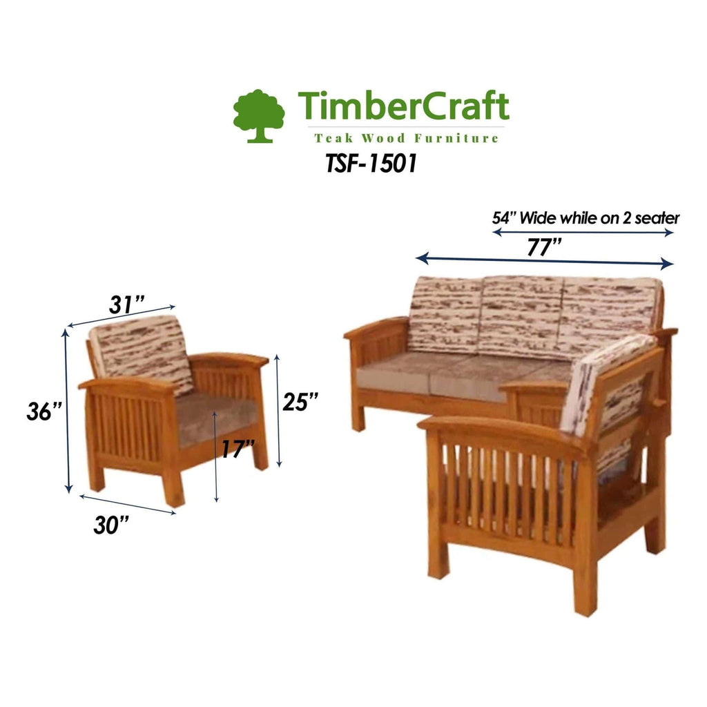 Teak Wood Sofa Set - TSF - 1501 - TimberCraft