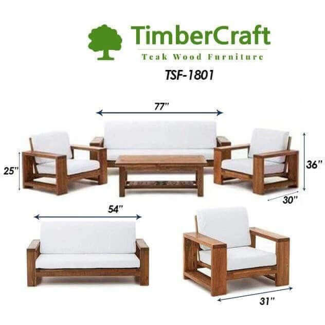 Teak Wood Sofa Set TSF-1801 - TimberCraft