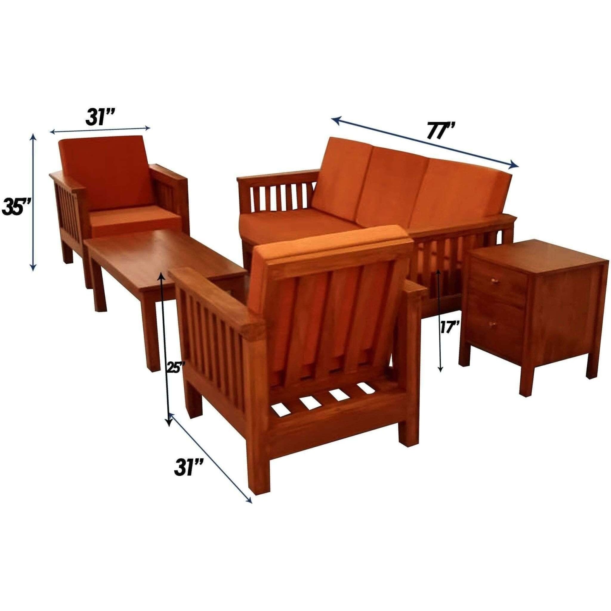 Teak Wood Sofa TSF - 1401 - TimberCraft