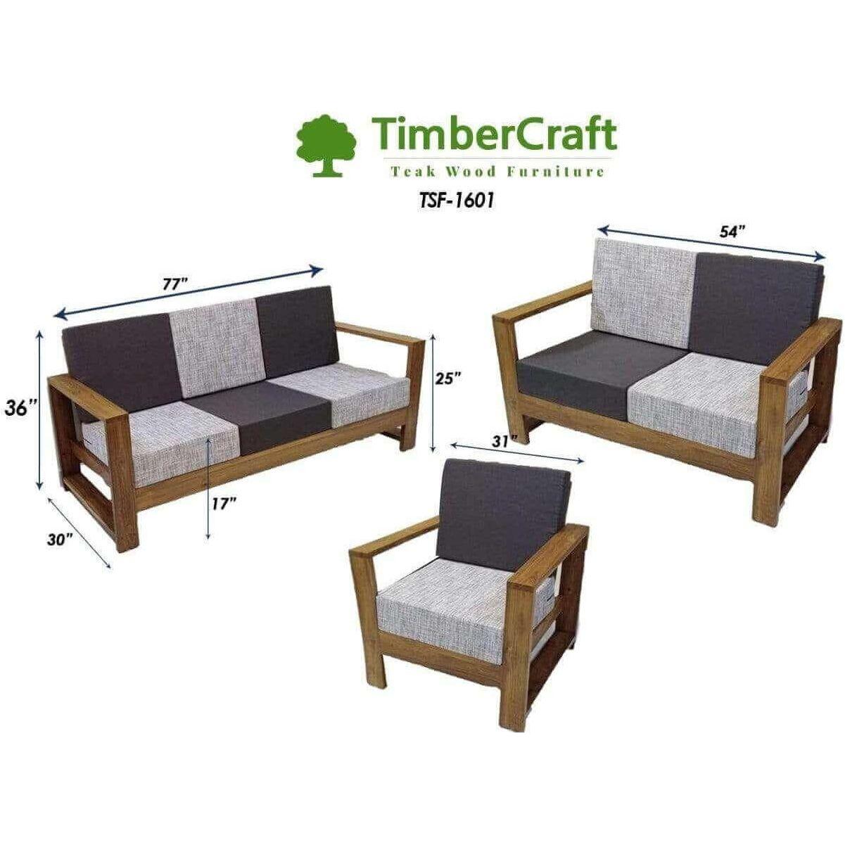 Teak Wood Sofa TSF - 1601 - TimberCraft