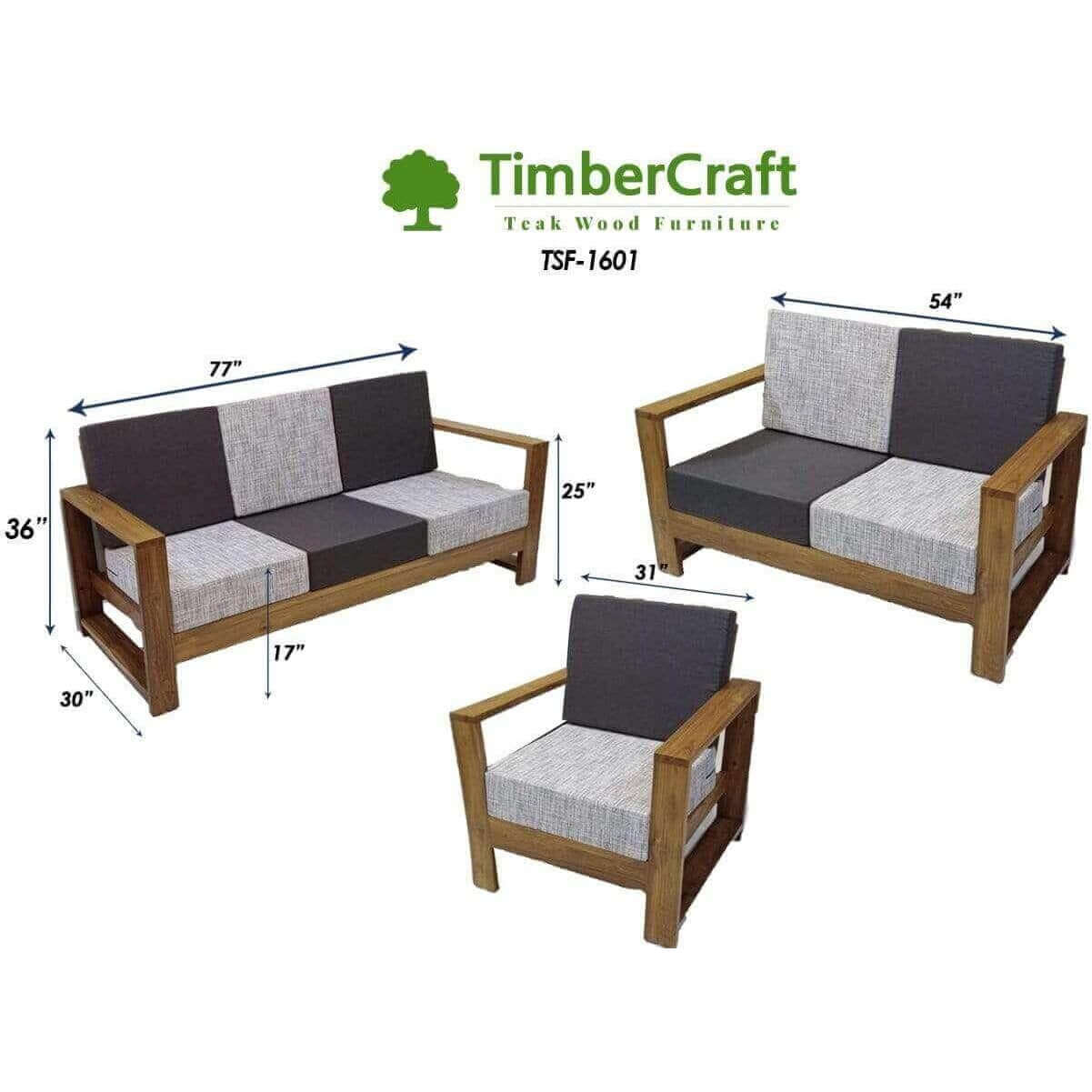 Teak Wood Sofa TSF-1601 - TimberCraft