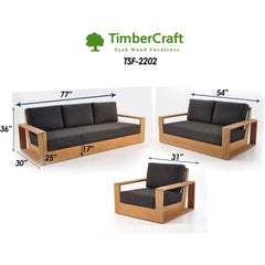Teak Wood Sofa TSF-2201 - TimberCraft