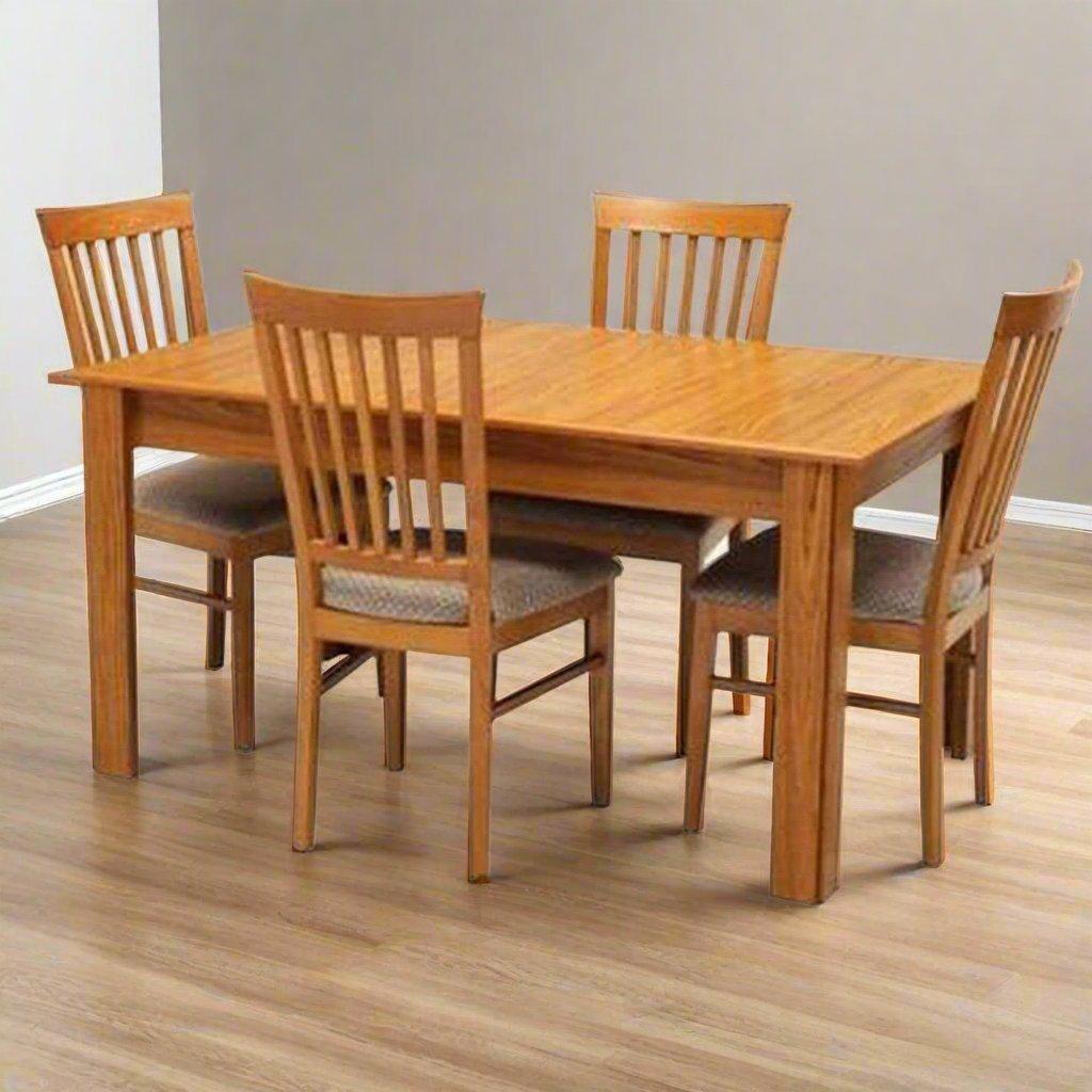 Teak Wooden Dining Table Set Online - TimberCraft