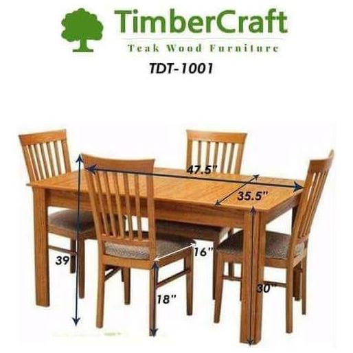 Teak Wooden Dining Table Set Online - TimberCraft