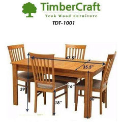 Teak Wooden Dining Table Set Online - TimberCraft
