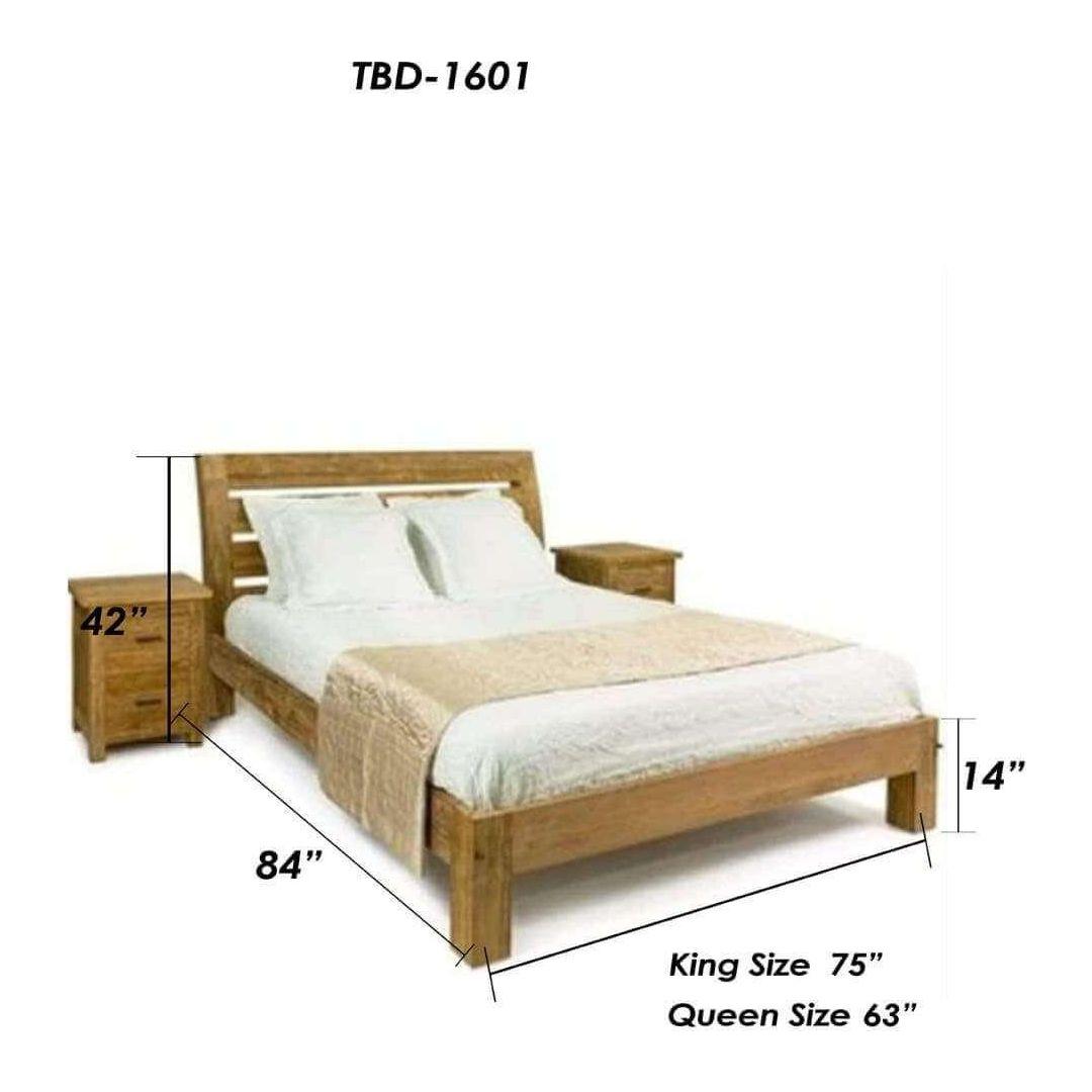 Trendy Sleigh Teak Bed - TimberCraft