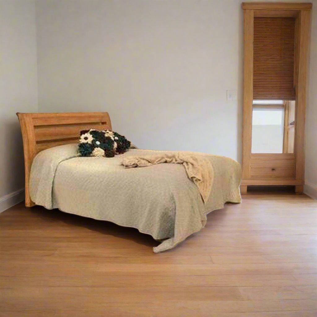 Trendy Sleigh Teak Bed - TimberCraft