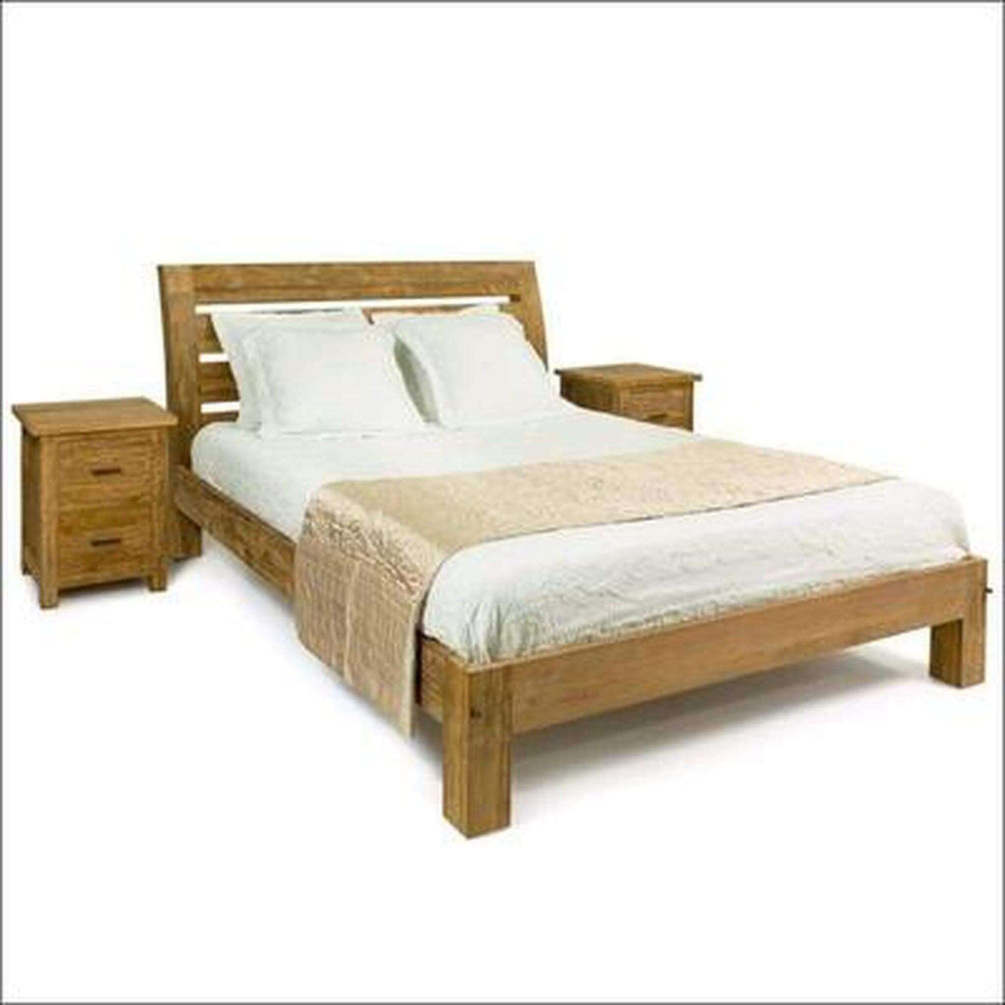 Trendy Sleigh Teak Bed - TimberCraft