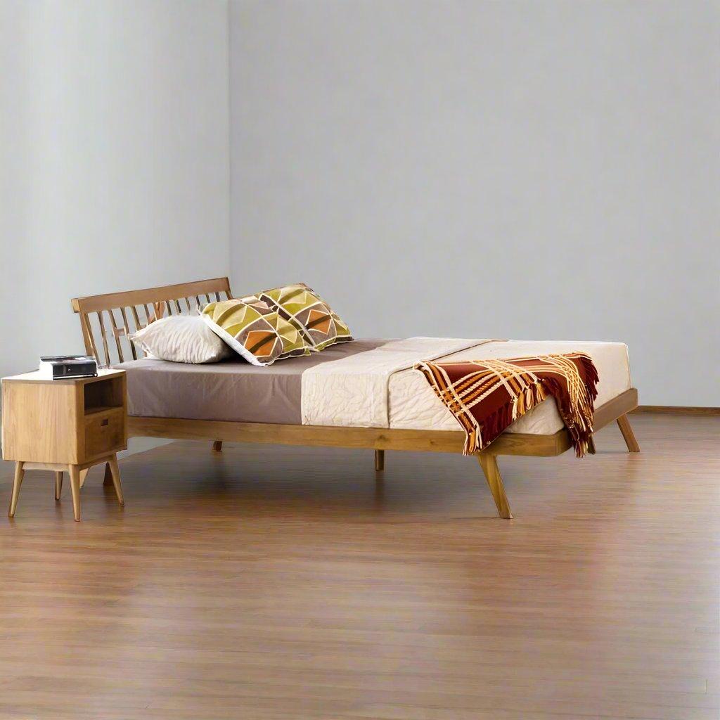 Vintage mid - century teak wood bed tbd - 5601 - TimberCraft