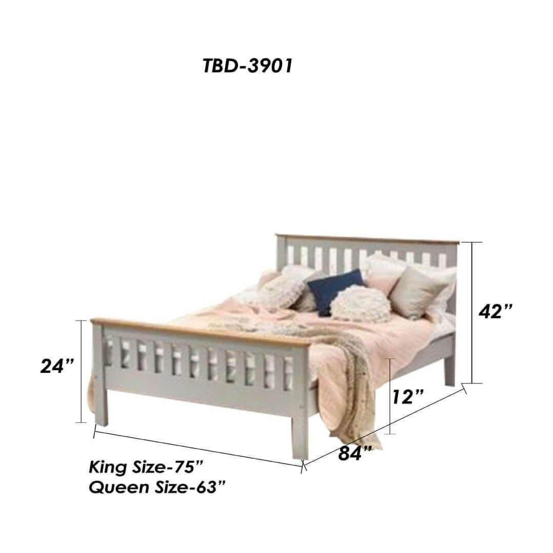 White polished antique teak bed - TimberCraft