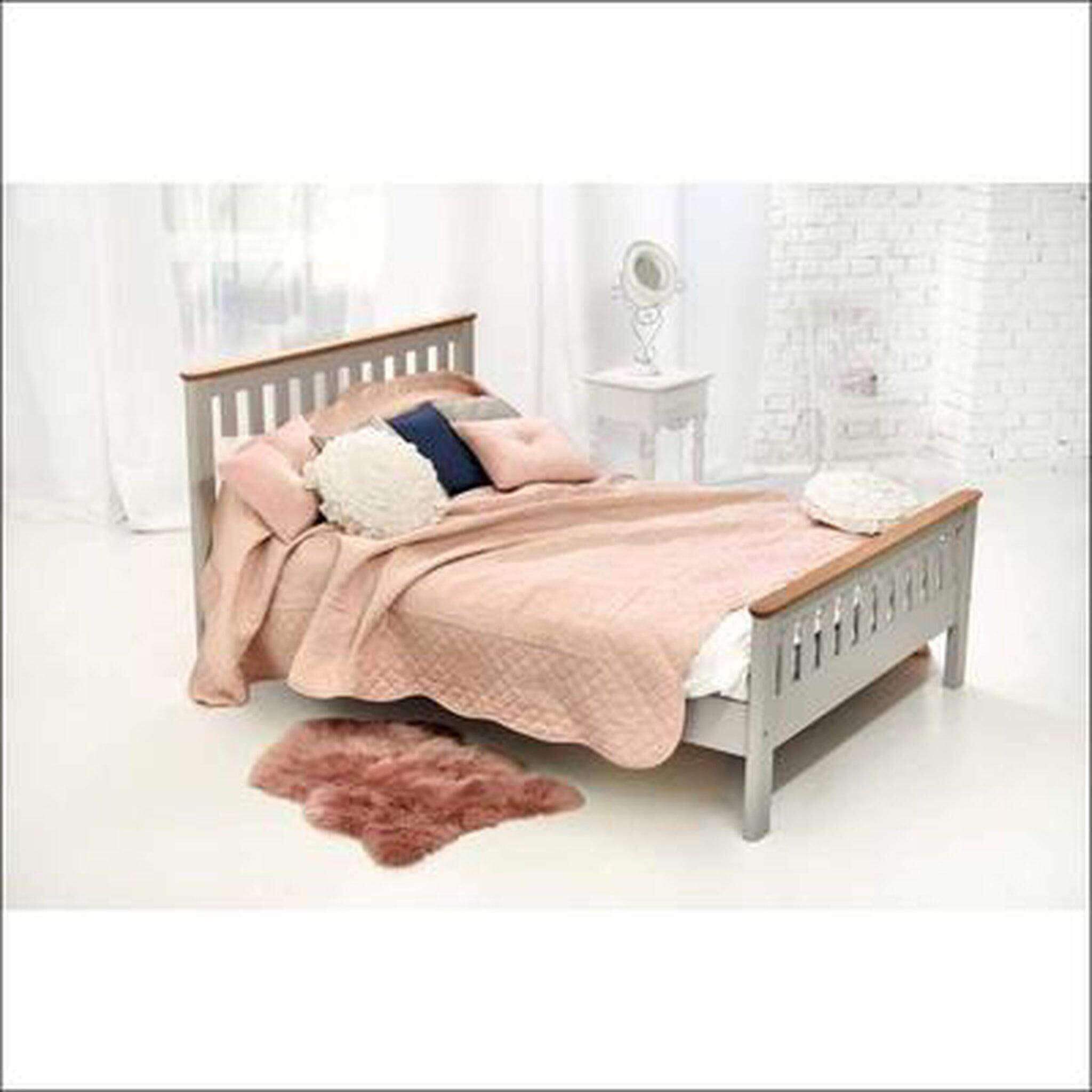 White polished antique teak bed - TimberCraft